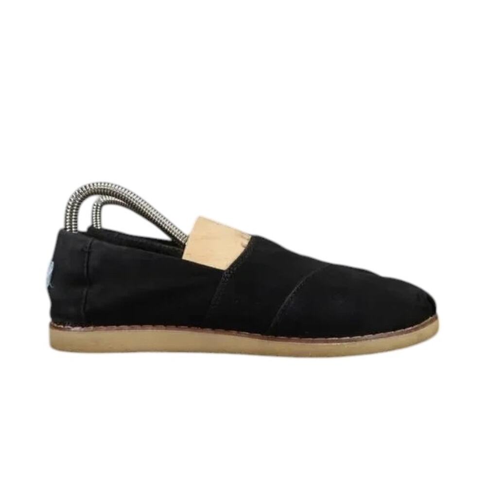 Toms Shoes Womens 7 Casual Flats Slip On Crepe Alpargata Black Comfort Lifestyle